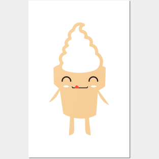 CUTE YUMMY SOFT SERVE ICE CREAM Posters and Art